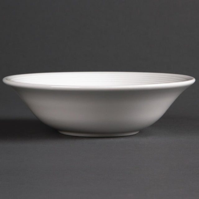 Olympia Linear Oatmeal Bowls White 150mm (Pack of 12) - U853 Bowls Olympia