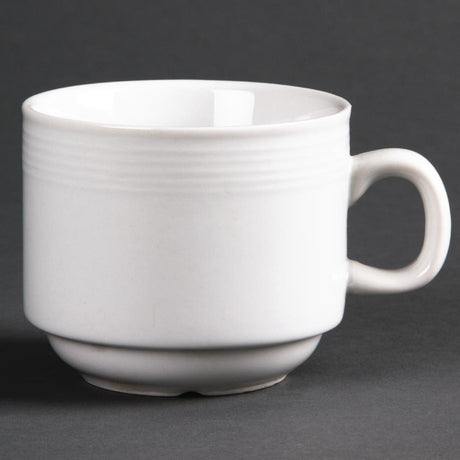 Olympia Linear Stacking Tea Cups 200ml 7oz (Pack of 12) - U084 Cups and Mugs Olympia