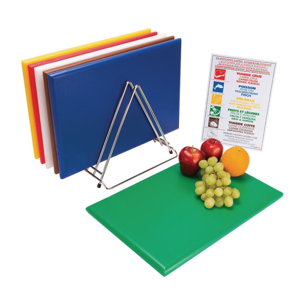 Hygiplas Thick High Density Chopping Board Set 455x305x24mm (Pack of 6) - S239  Hygiplas   