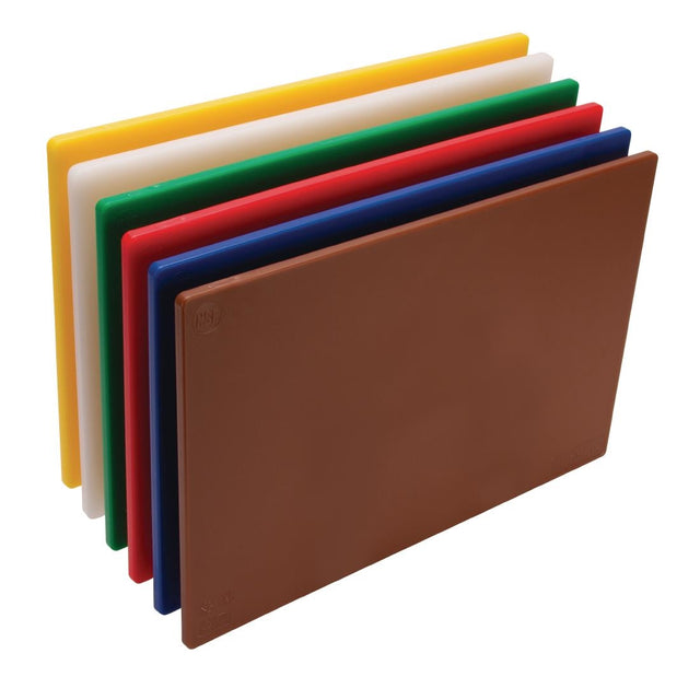Hygiplas Low Density Chopping Board Set 450x300x10mm (Pack of 6) - W356  Hygiplas   