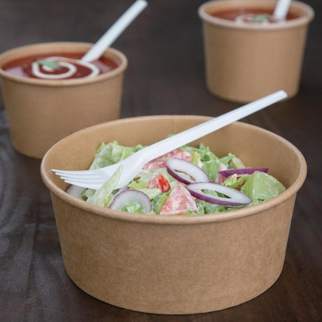 Fiesta Compostable Round Kraft Salad Bowls 750ml / 26oz (Pack of 300) - FB197  Fiesta   