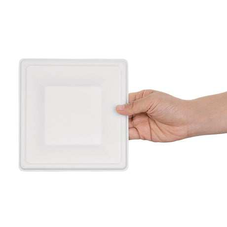 Fiesta Compostable Bagasse Square Plates 159mm (Pack of 50) - FC518  Fiesta   