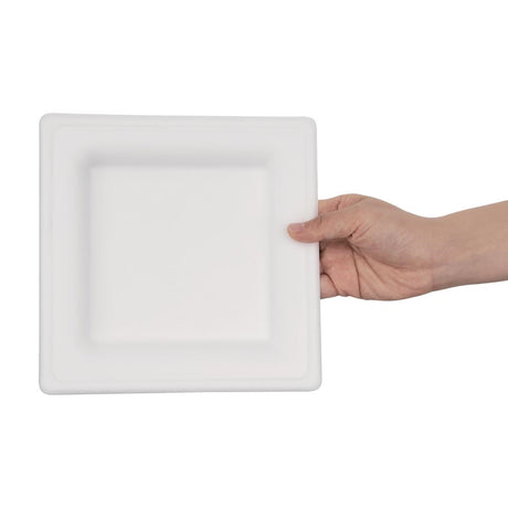 Fiesta Compostable Bagasse Square Plates 204mm (Pack of 50) - FC519  Fiesta   