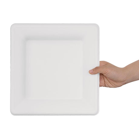 Fiesta Compostable Bagasse Square Plates 261mm (Pack of 50) - FC520  Fiesta   