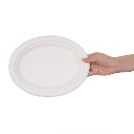 Fiesta Compostable Bagasse Oval Plates 198mm (Pack of 50) - FC534  Fiesta   