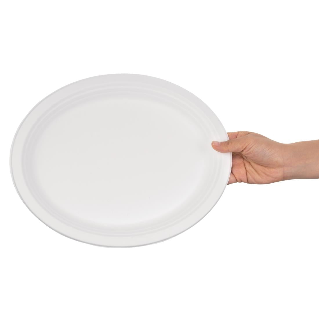 Fiesta Compostable Bagasse Oval Plates 316mm (Pack of 50) - FC535  Fiesta   