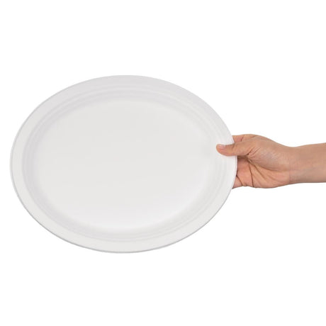 Fiesta Compostable Bagasse Oval Plates 316mm (Pack of 50) - FC535  Fiesta   