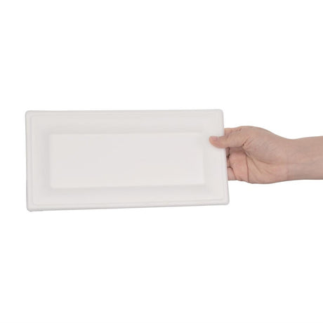 Fiesta Compostable Bagasse Rectangular Plates 258mm (Pack of 50) - FC539  Fiesta   
