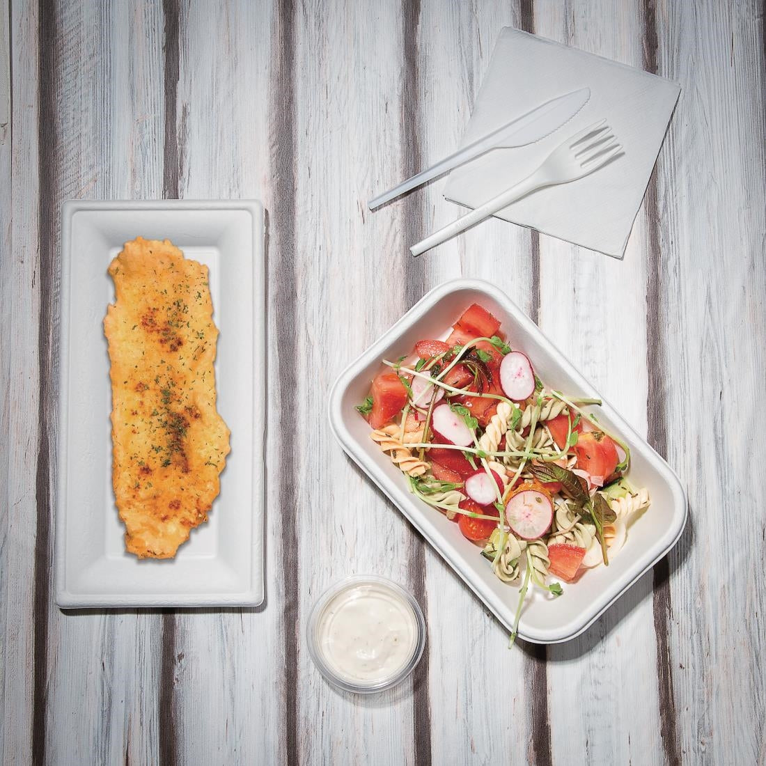Fiesta Compostable Bagasse Rectangular Plates 258mm (Pack of 50) - FC539  Fiesta   