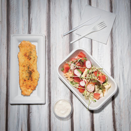 Fiesta Compostable Bagasse Rectangular Plates 258mm (Pack of 50) - FC539  Fiesta   