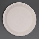 Fiesta Compostable Bagasse Round Plates Natural Colour 260mm (Pack of 50) - FC545  Fiesta   