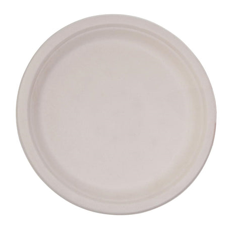 Fiesta Compostable Bagasse Round Plates Natural Colour 181mm (Pack of 50) - FC546  Fiesta   