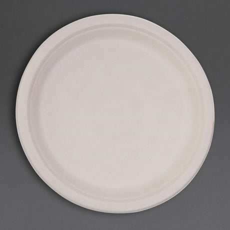 Fiesta Compostable Bagasse Round Plates Natural Colour 181mm (Pack of 50) - FC546  Fiesta   