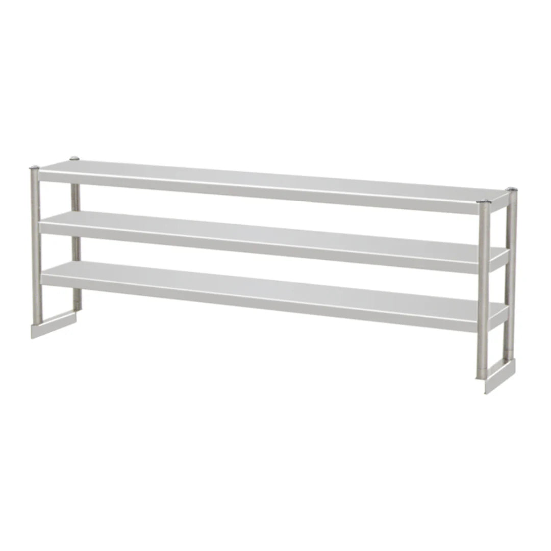 Hamoki Stainless Steel Triple Tier Overshelf 1800mm | Commercial Kitchen Table Gantry | 141058 Stainless Steel Over Shelves Hamoki