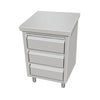 Hamoki Stainless Steel Worktable Unit With 3 Drawers & Upstand 500mm Wide | 141062 Stainless Steel Worktops With Cupboards Hamoki