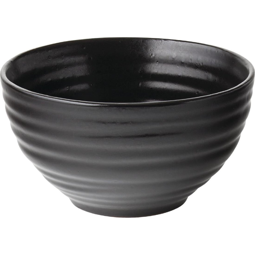 Utopia Tribeca Rice Bowl Ebony 100mm (Pack of 6) - GM046 Bowls Utopia