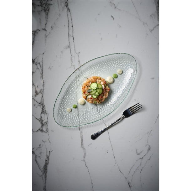 Churchill Isla Glass Clear Organic Glass Oval Platter 300mm (Pack of 6) - DX136 Churchill Super Vitrified Churchill   