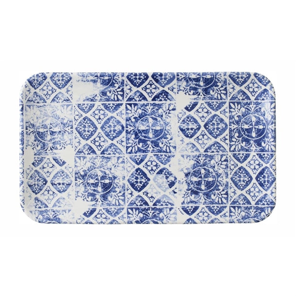 Churchill The Makers Collection Organic Rectangular Platters Porto Blue 179mm (Pack of 12) - DX153  Dudson   