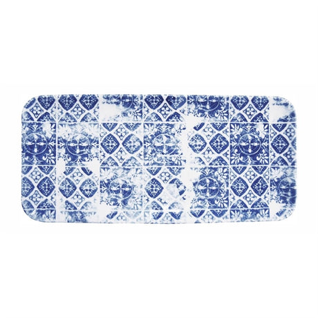 Churchill The Makers Collection Organic Rectangular Platters Porto Blue 215mm (Pack of 6) - DX154  Dudson   