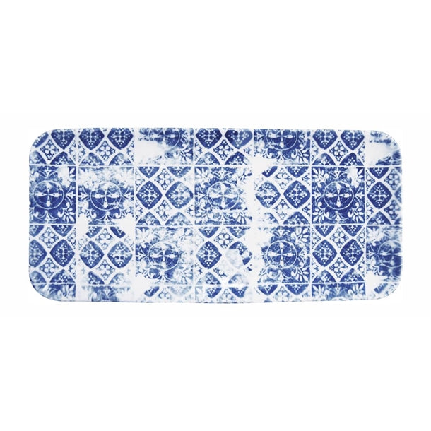 Churchill The Makers Collection Organic Rectangular Platters Porto Blue 215mm (Pack of 6) - DX154  Dudson   