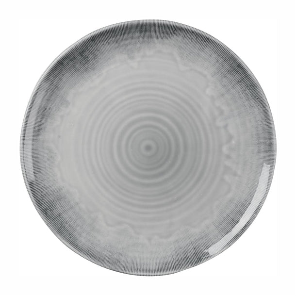 Churchill Harvest Flux Grey Organic Coupe Plate 295mm (Pack of 12) - DX155  Dudson   