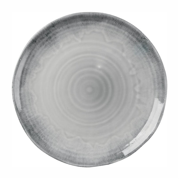 Churchill Harvest Flux Grey Organic Coupe Plate 275mm (Pack of 12) - DX156  Dudson   