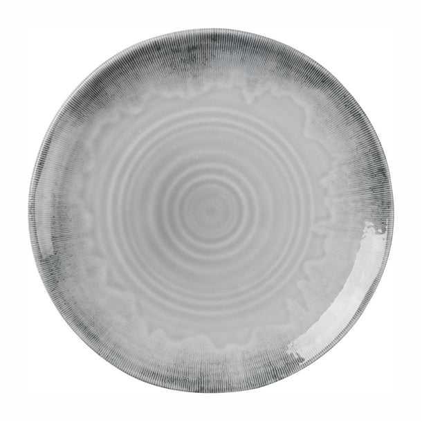 Churchill Harvest Flux Grey Organic Coupe Plate 230mm (Pack of 12) - DX157  Dudson   