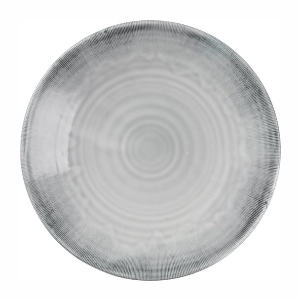 Churchill Harvest Flux Grey Organic Coupe Plate 164mm (Pack of 12) - DX158  Dudson   