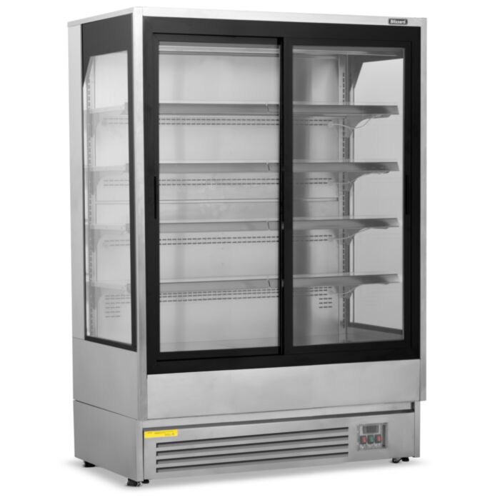 Blizzard 1.3m Multi Deck With Glass Doors Merchandiser Chiller | BTD130SSGDV2 Upright Double Glass Door Chillers Blizzard