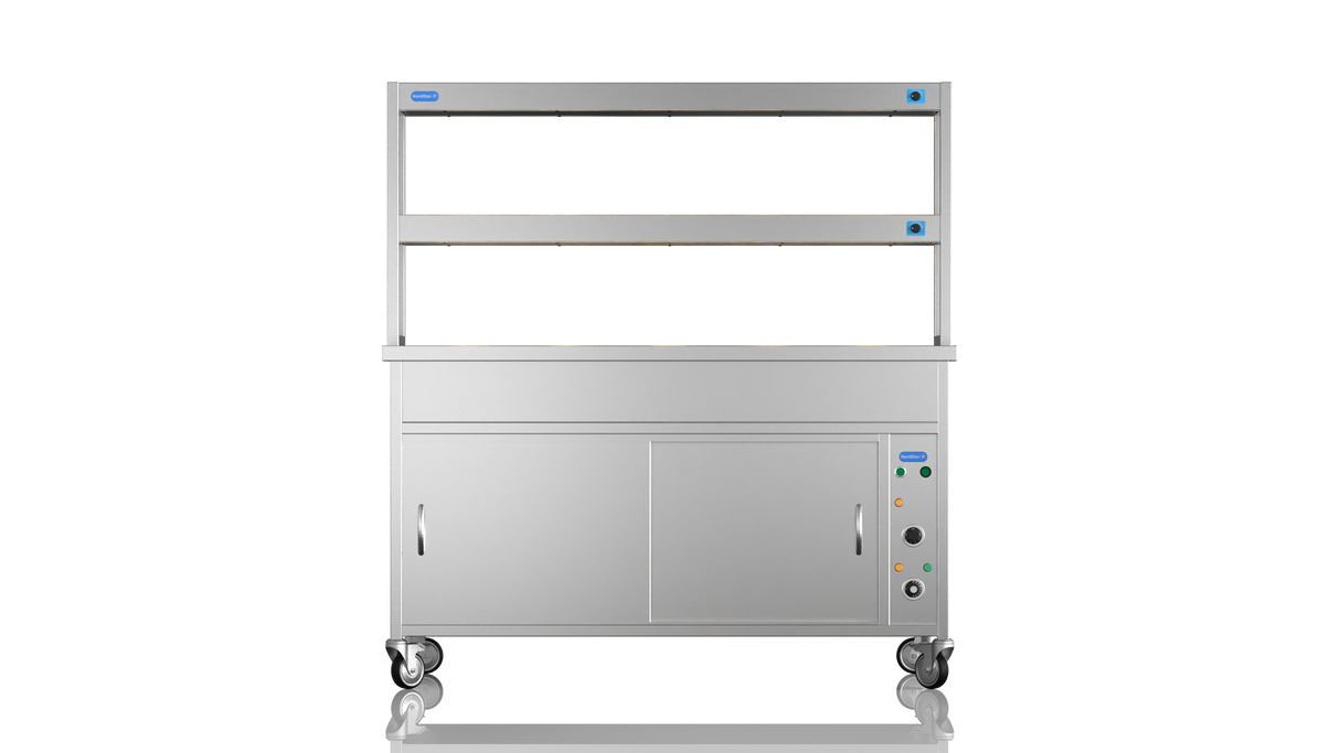 Nordstar NordStar Hot Cupboard Bain Marie 4 x 1/1GN With 2 Tier Heated Gantry | DTCBM1500 Hot Cupboards Nordstar