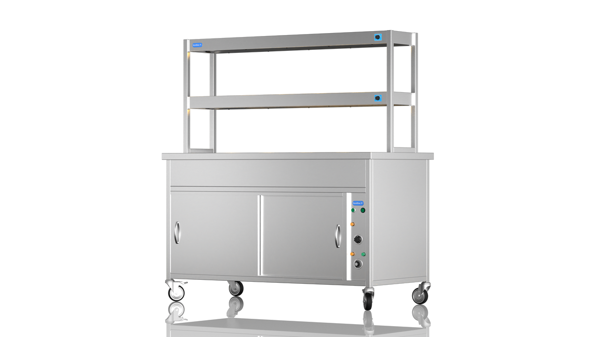 Nordstar NordStar Hot Cupboard Bain Marie 4 x 1/1GN With 2 Tier Heated Gantry | DTCBM1500 Hot Cupboards Nordstar