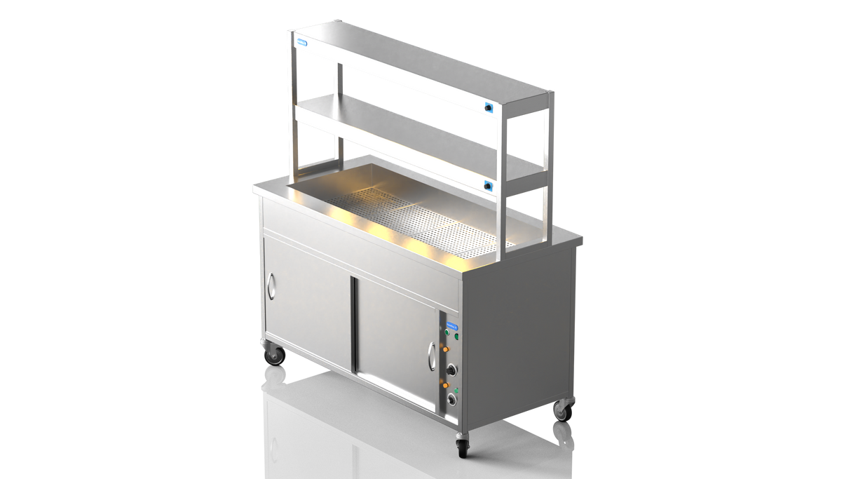 Nordstar NordStar Hot Cupboard Bain Marie 4 x 1/1GN With 2 Tier Heated Gantry | DTCBM1500 Hot Cupboards Nordstar