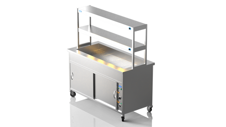 Nordstar NordStar Hot Cupboard Bain Marie 4 x 1/1GN With 2 Tier Heated Gantry | DTCBM1500 Hot Cupboards Nordstar