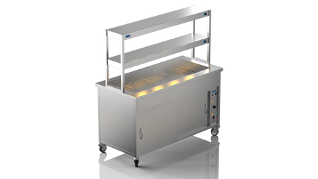 Nordstar NordStar Hot Cupboard Bain Marie 4 x 1/1GN With 2 Tier Heated Gantry | DTCBM1500 Hot Cupboards Nordstar