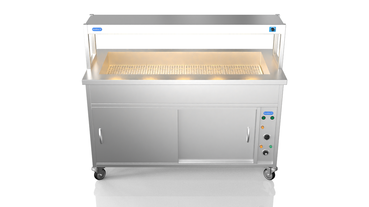 Nordstar NordStar Hot Cupboard Bain Marie 4 x 1/1GN With Single Heated Gantry | STCBM1500 Hot Cupboards Nordstar