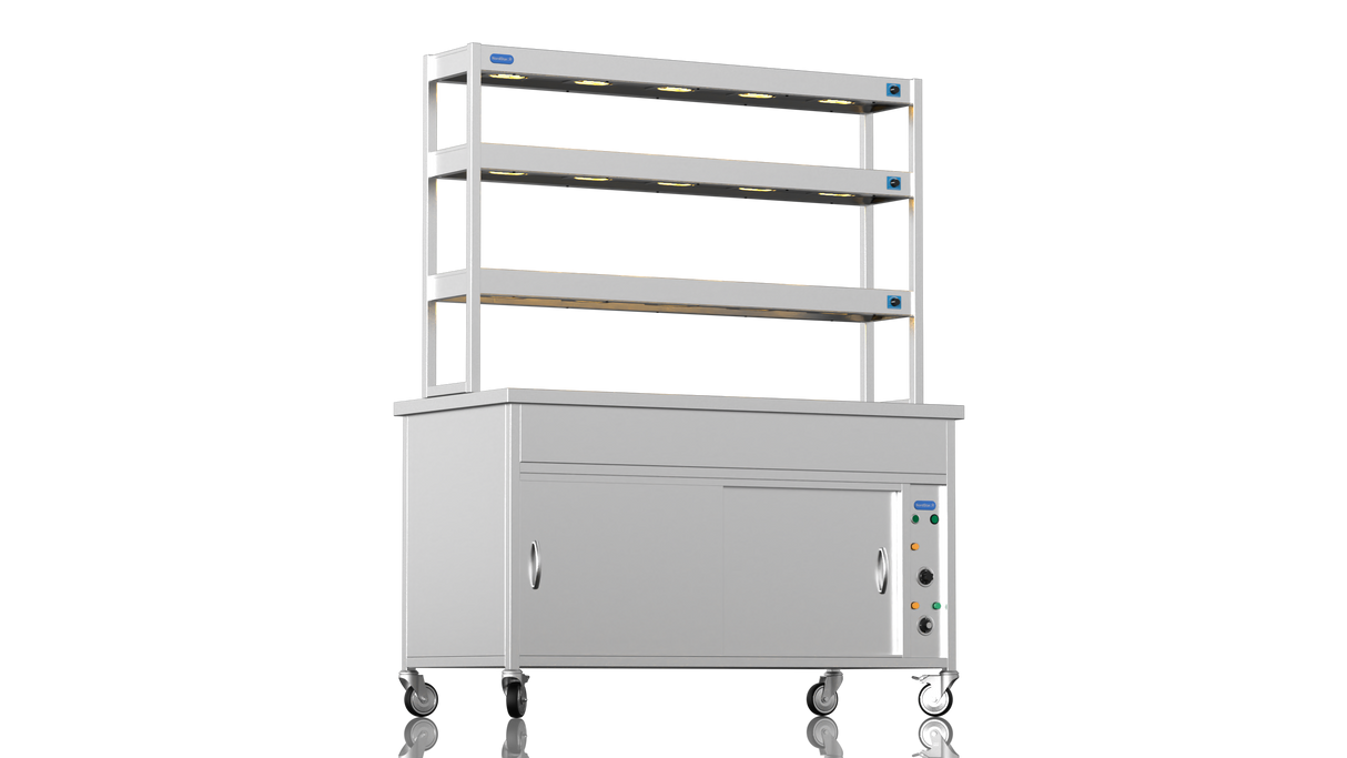 Nordstar NordStar Hot Cupboard Bain Marie 3 x 1/1GN With 3 Tier Heated Gantry | TTCBM1500 Hot Cupboards Nordstar