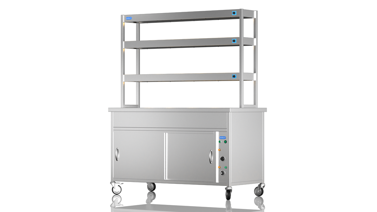 Nordstar NordStar Hot Cupboard Bain Marie 3 x 1/1GN With 3 Tier Heated Gantry | TTCBM1500 Hot Cupboards Nordstar