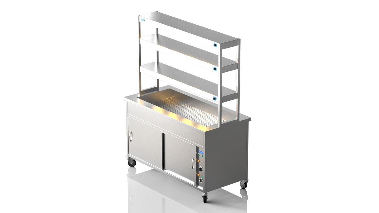 Nordstar NordStar Hot Cupboard Bain Marie 3 x 1/1GN With 3 Tier Heated Gantry | TTCBM1500 Hot Cupboards Nordstar