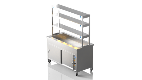 Nordstar NordStar Hot Cupboard Bain Marie 3 x 1/1GN With 3 Tier Heated Gantry | TTCBM1500 Hot Cupboards Nordstar