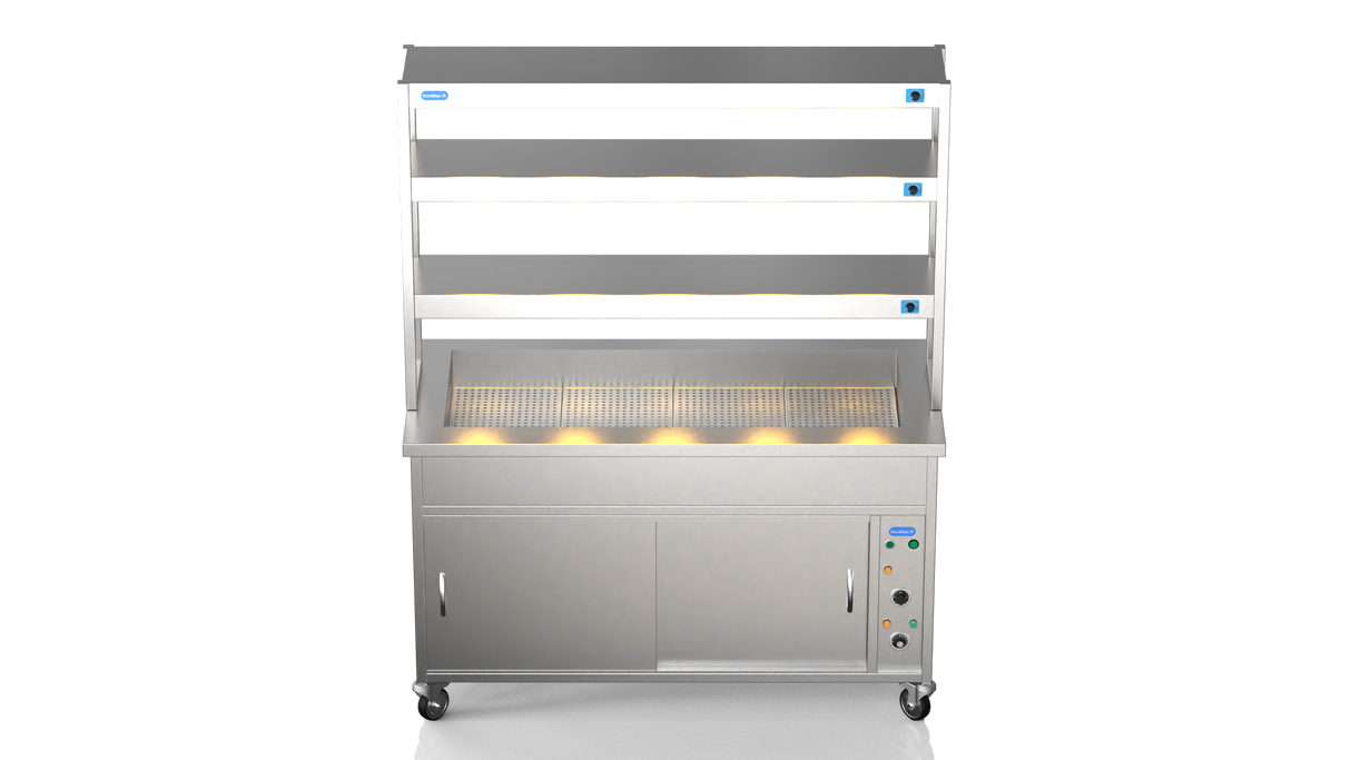 Nordstar NordStar Hot Cupboard Bain Marie 3 x 1/1GN With 3 Tier Heated Gantry | TTCBM1500 Hot Cupboards Nordstar