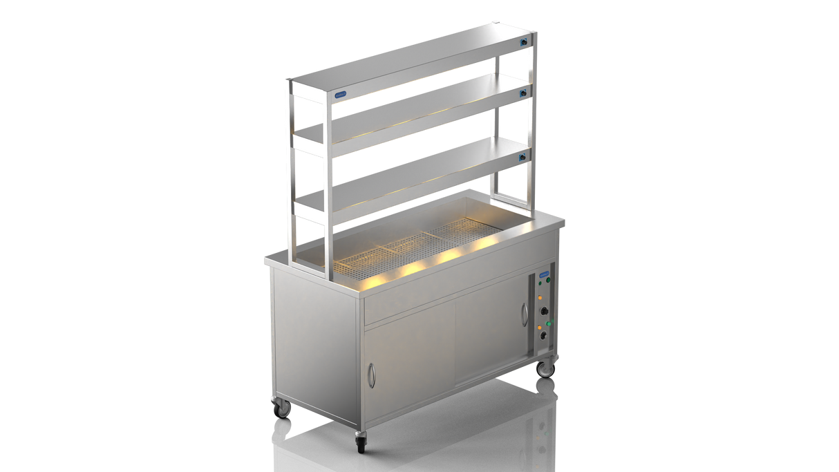 Nordstar NordStar Hot Cupboard Bain Marie 3 x 1/1GN With 3 Tier Heated Gantry | TTCBM1500 Hot Cupboards Nordstar