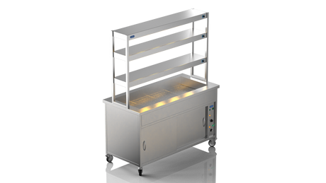 Nordstar NordStar Hot Cupboard Bain Marie 3 x 1/1GN With 3 Tier Heated Gantry | TTCBM1500 Hot Cupboards Nordstar