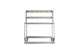 Nordstar Mobile Centre Table Bench With 2 Tier Heated Gantry Chefs Pass 1500mm | DTCMCB1500 Stainless Steel Tables with Overshelf Nordstar