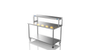 Nordstar Mobile Centre Table Bench With Heated Gantry Chefs Pass 1500mm | STCMCB1500 Stainless Steel Tables with Overshelf Nordstar