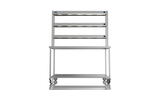 Nordstar Mobile Centre Table Bench With 3 Tier Heated Gantry Chefs Pass 1500mm | TTCMCB1500 Stainless Steel Tables with Overshelf Nordstar
