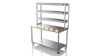 Nordstar Mobile Centre Table Bench With 3 Tier Heated Gantry Chefs Pass 1500mm | TTCMCB1500 Stainless Steel Tables with Overshelf Nordstar
