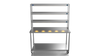 Nordstar Mobile Centre Table Bench With 3 Tier Heated Gantry Chefs Pass 1500mm | TTCMCB1500 Stainless Steel Tables with Overshelf Nordstar