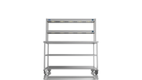 Nordstar Mobile Centre Table Bench With 2 Tier Heated Gantry Chefs Pass 1500mm | DTCMCB1500MS Stainless Steel Tables with Overshelf Nordstar