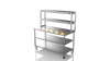 Nordstar Mobile Centre Table Bench With 2 Tier Heated Gantry Chefs Pass 1500mm | DTCMCB1500MS Stainless Steel Tables with Overshelf Nordstar