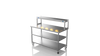Nordstar Mobile Centre Table Bench With Heated Gantry Chefs Pass 1500mm | STCMCB1500MS Stainless Steel Tables with Overshelf Nordstar